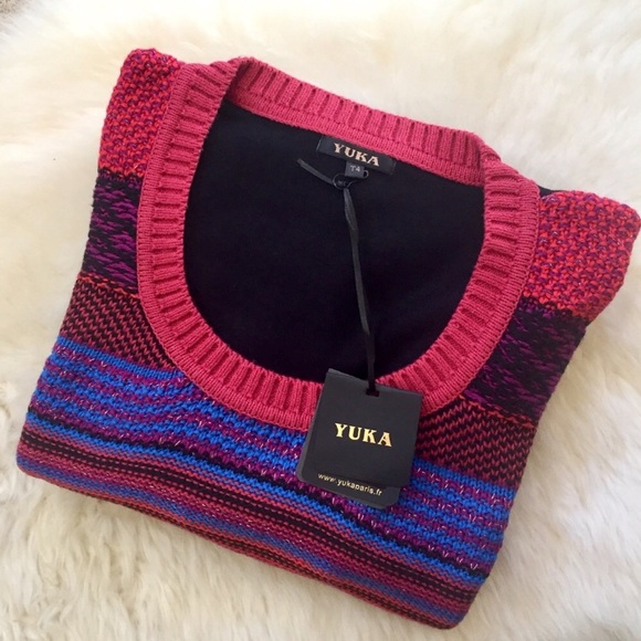 Yuka Paris Stripe Front Knit Pullover - Picture 2 of 5